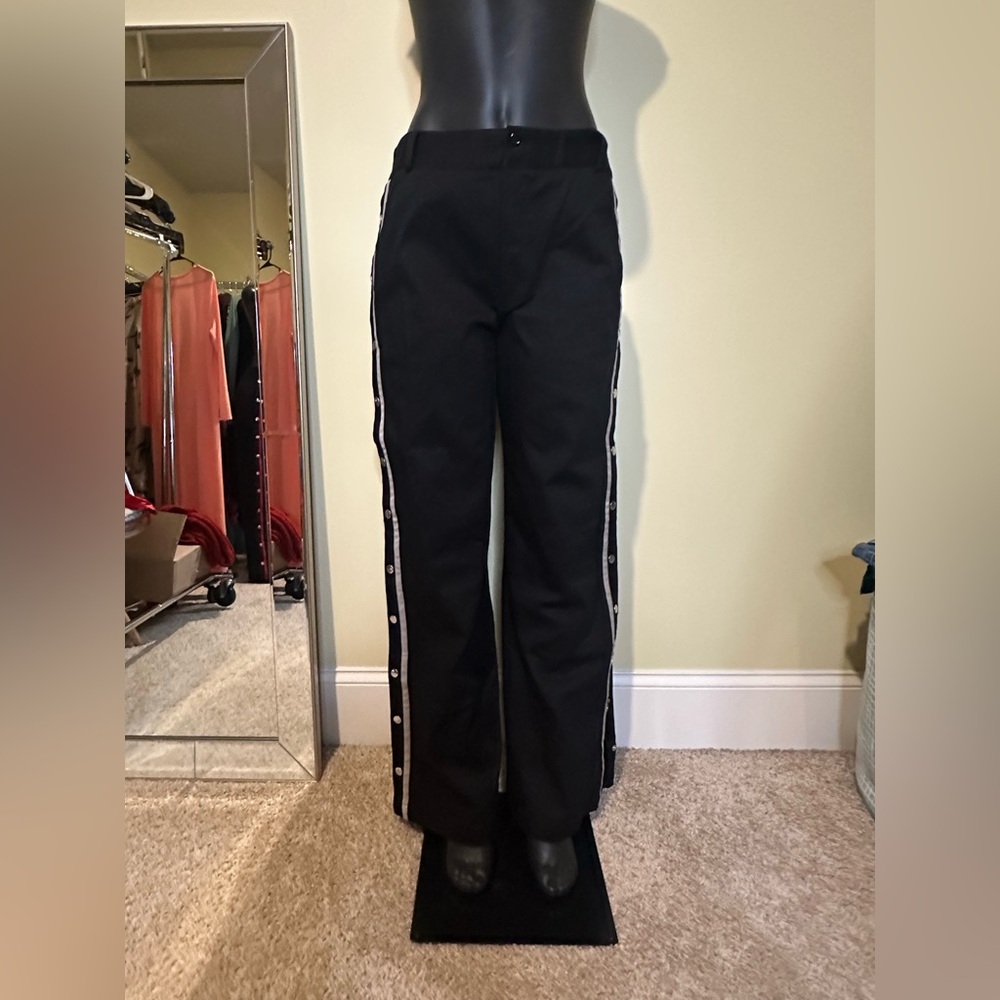 Fashion Nova Black Snap Pants